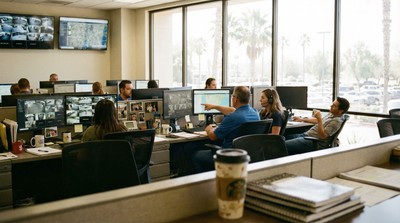 Professional alarm and video monitoring operators at UL-Listed center