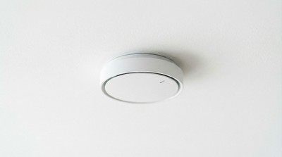 Smart smoke detector on ceiling