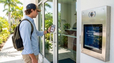 Visitor check-in at the entrance of a Sarasota professional office