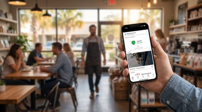 Business owner managing commercial security from the Alarm.com app